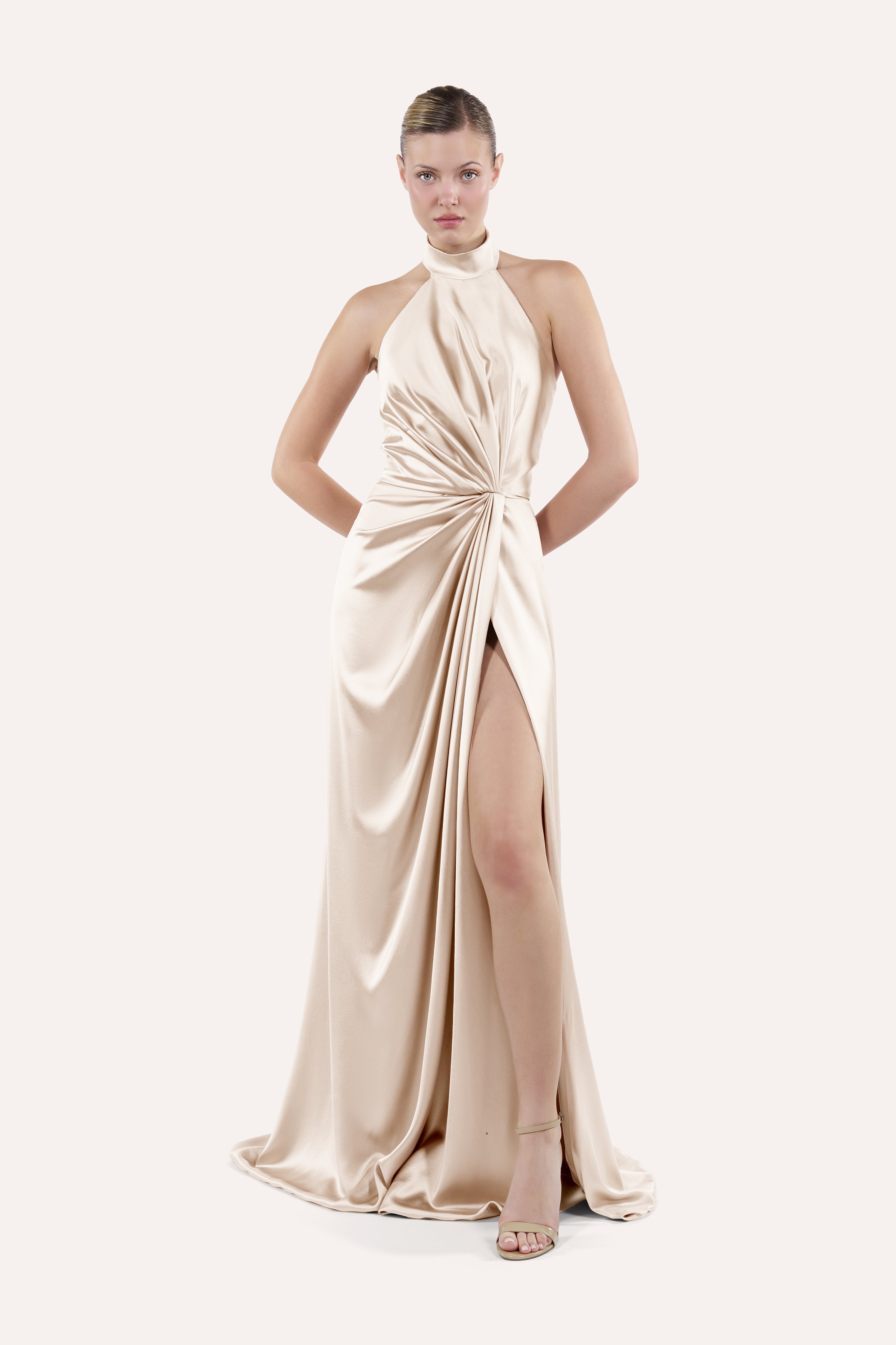 Draped halter dress