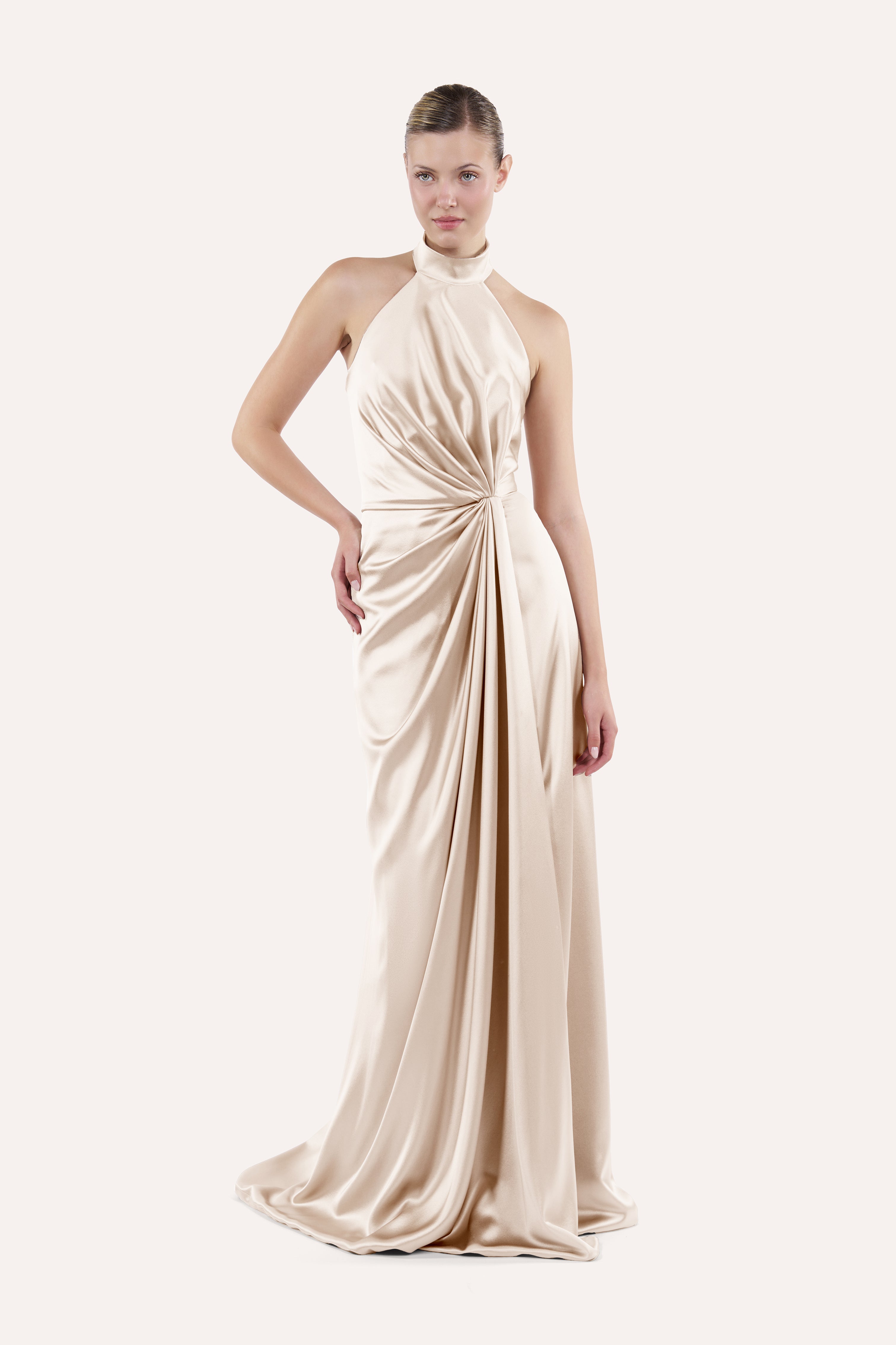 Draped halter dress