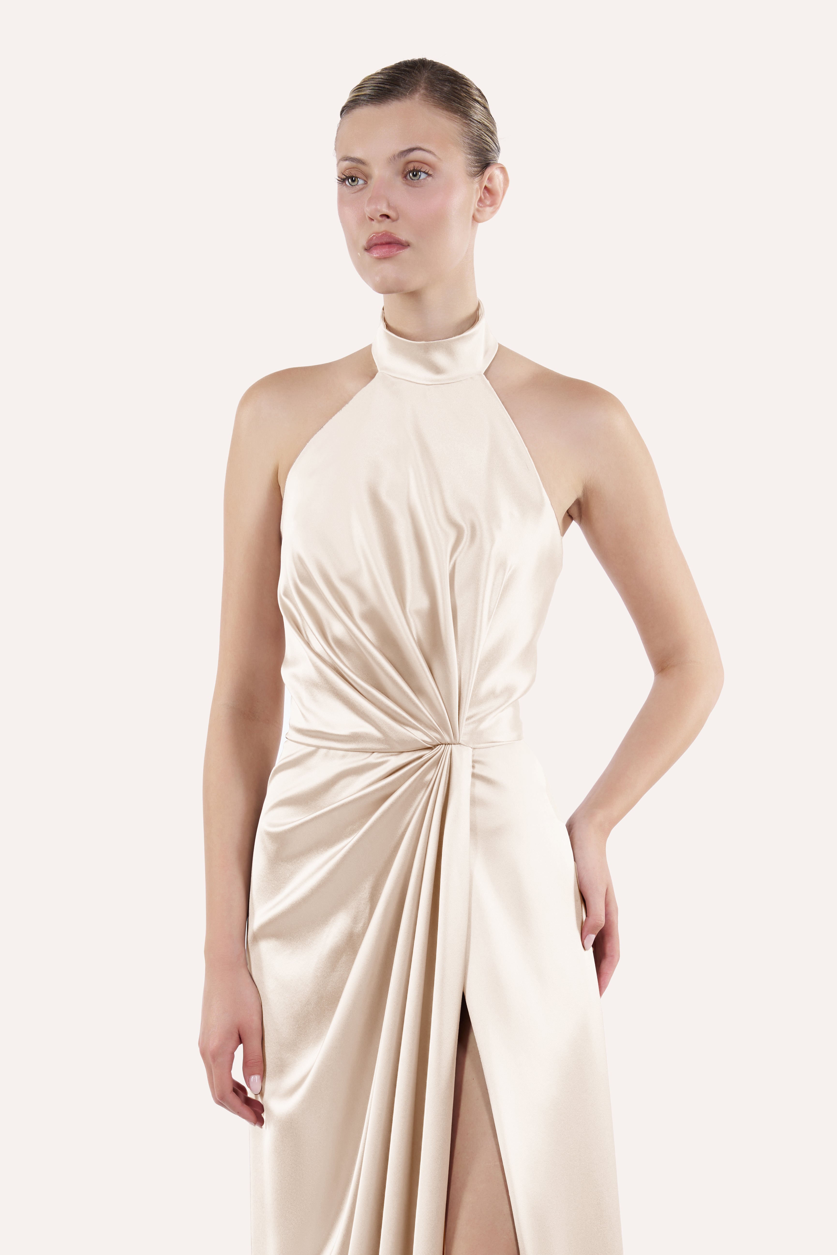 Draped halter dress