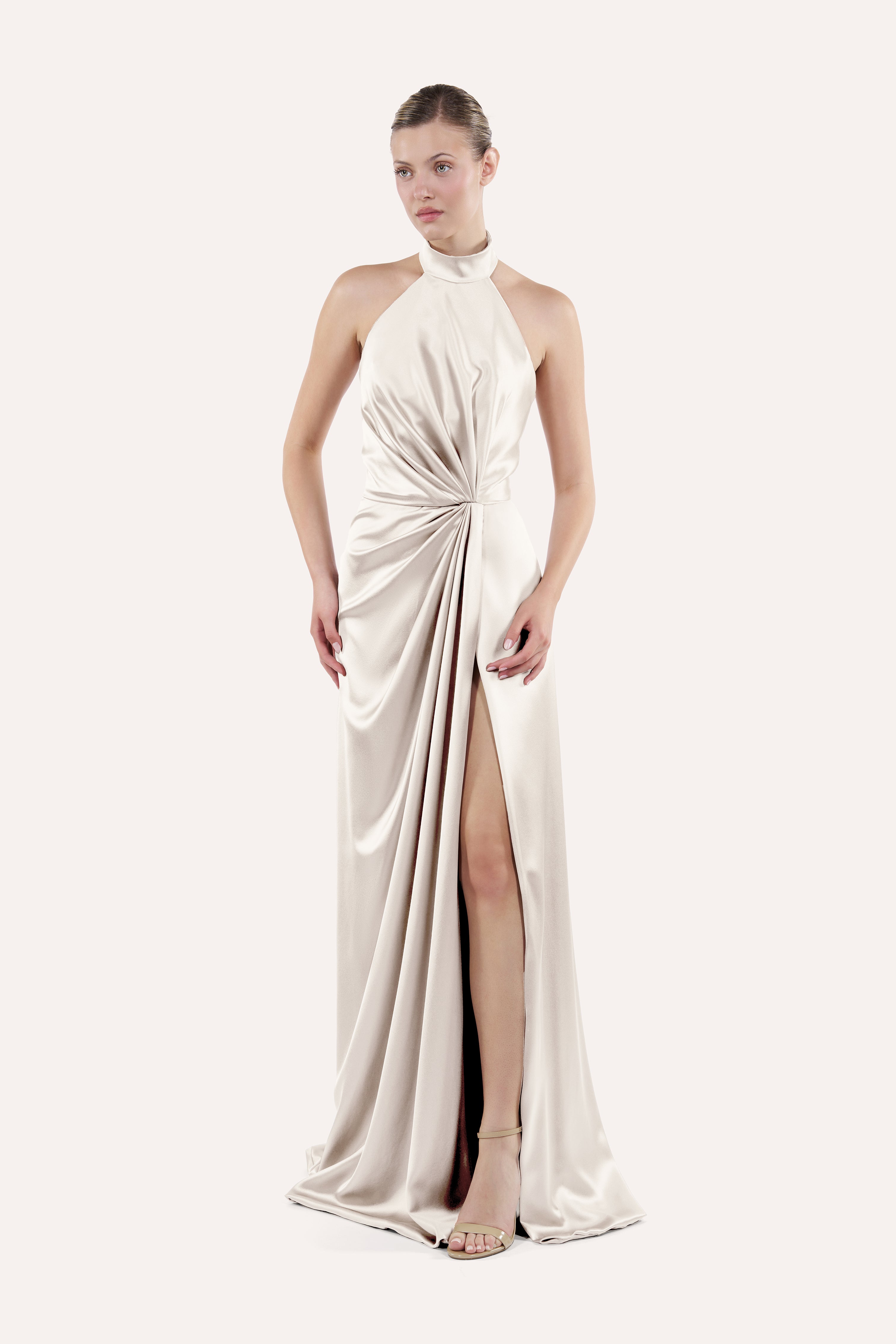 Draped halter dress
