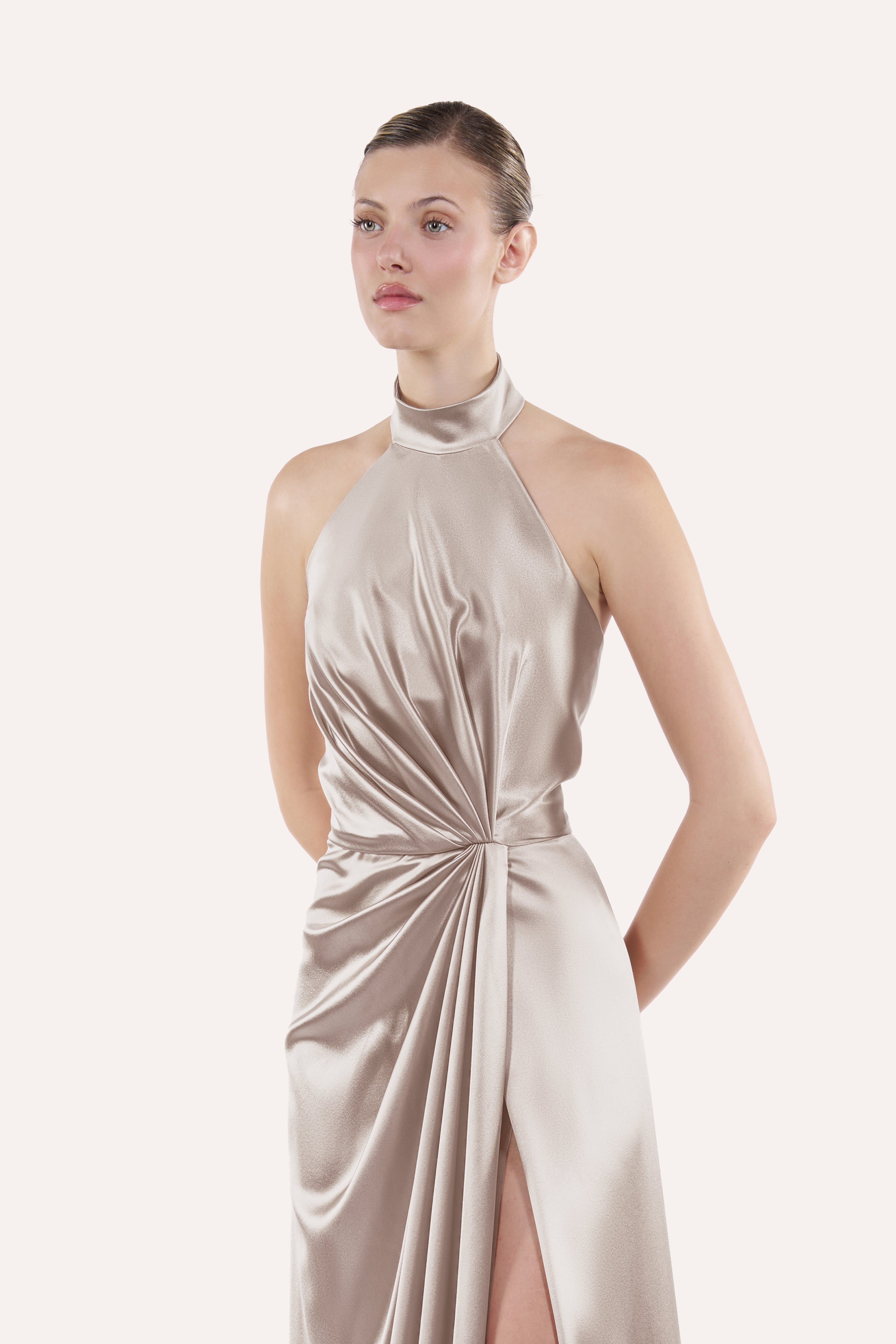 Draped halter dress