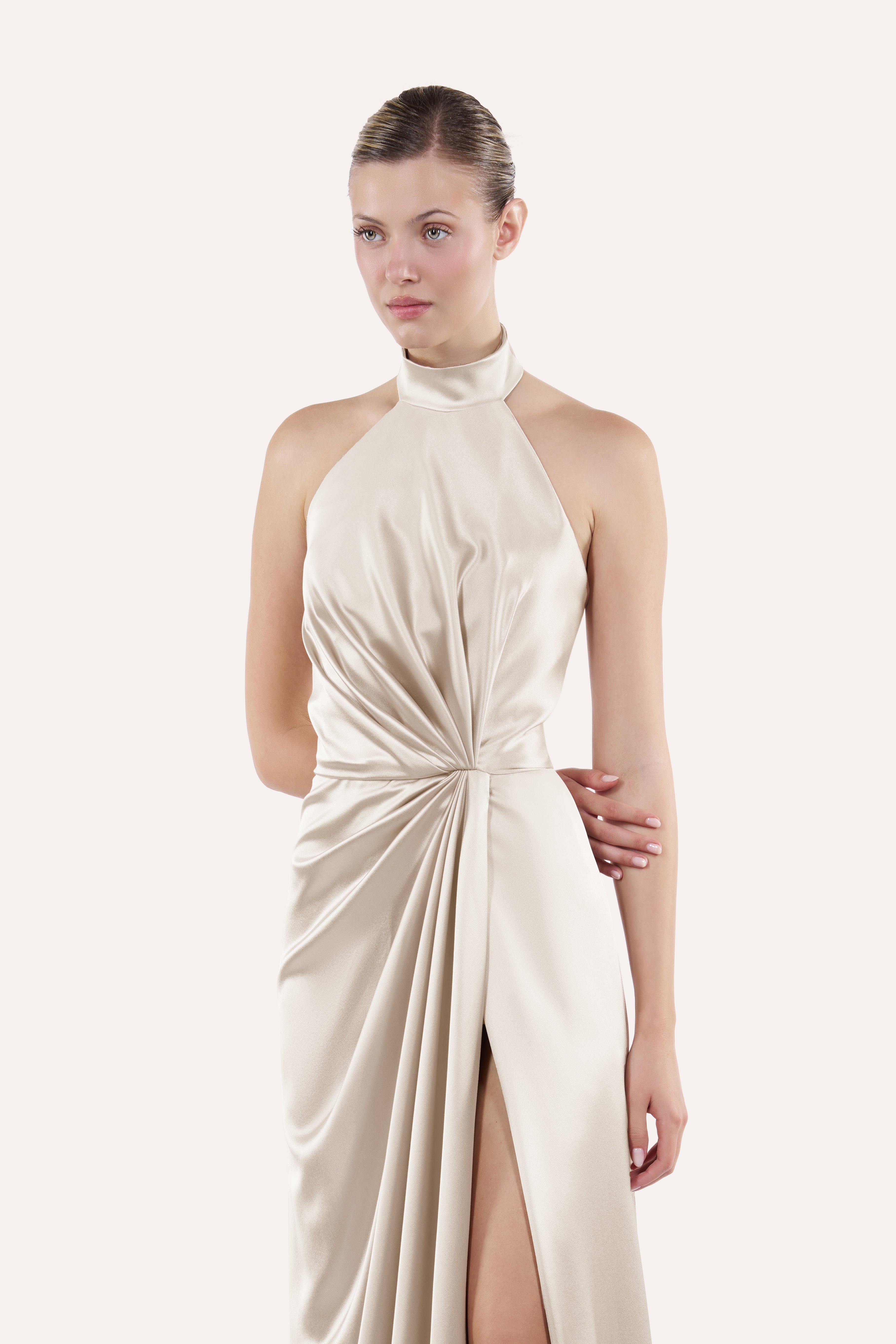 Draped halter dress