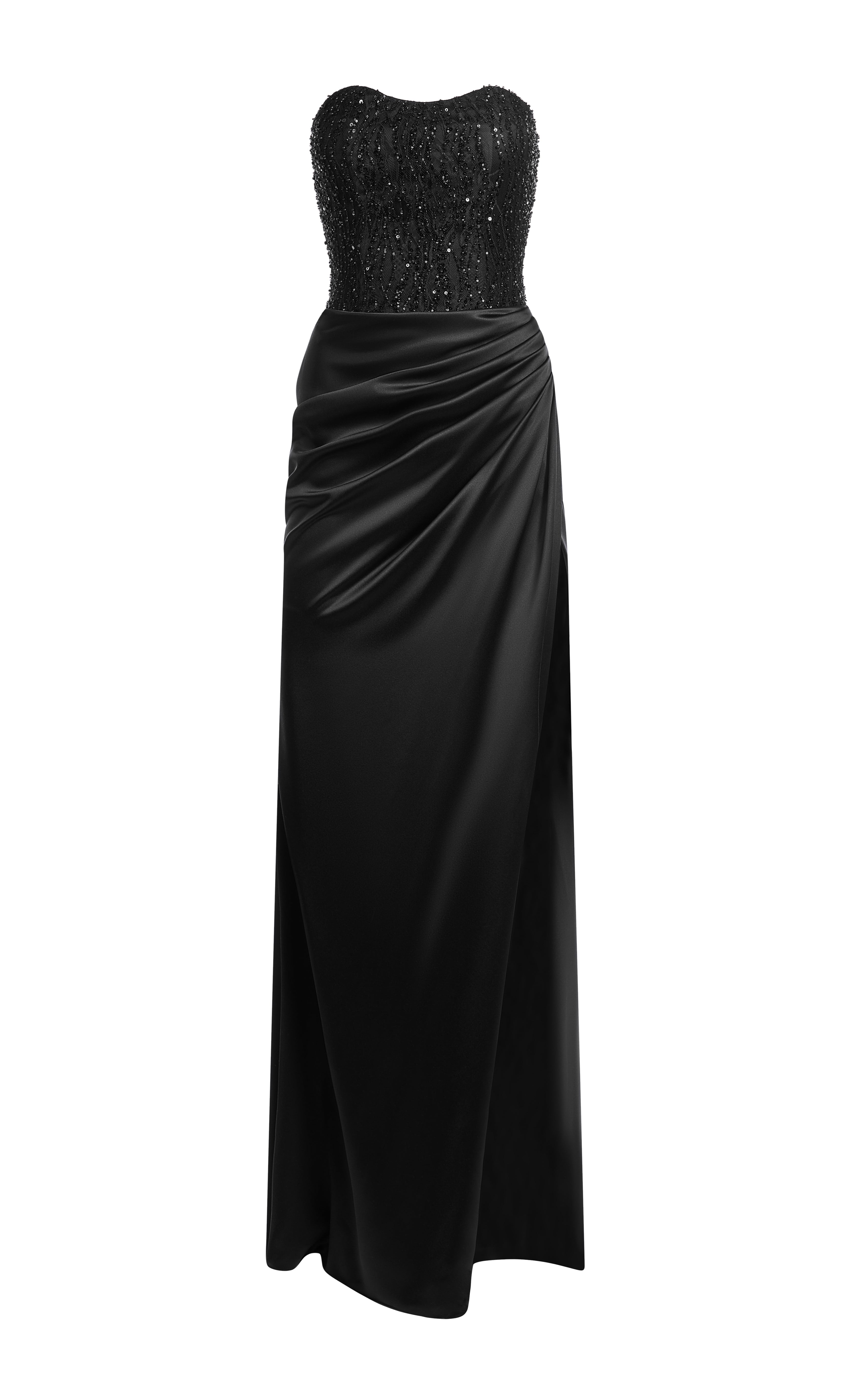 Boat-neck draped dress