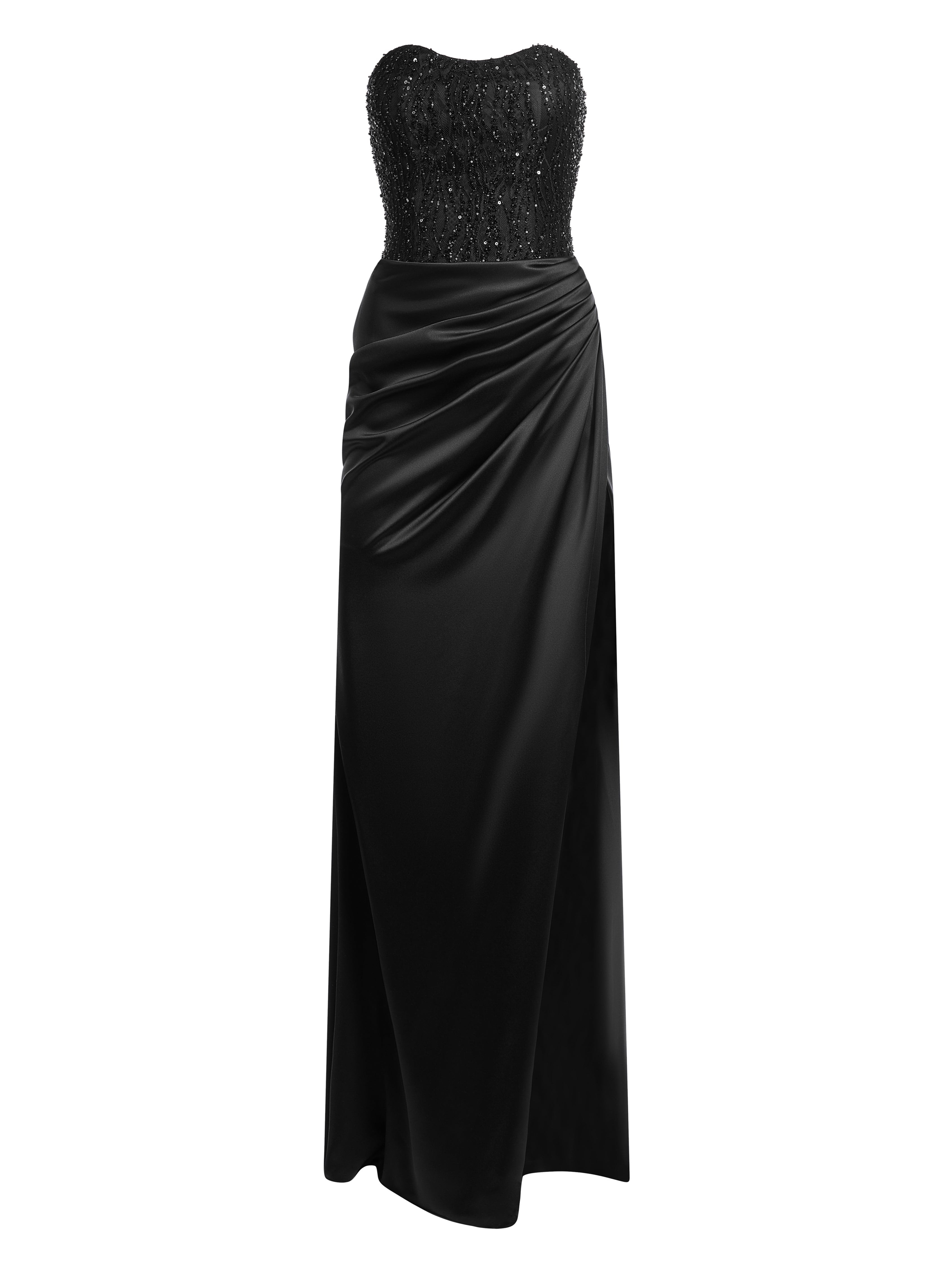 Boat-neck draped dress