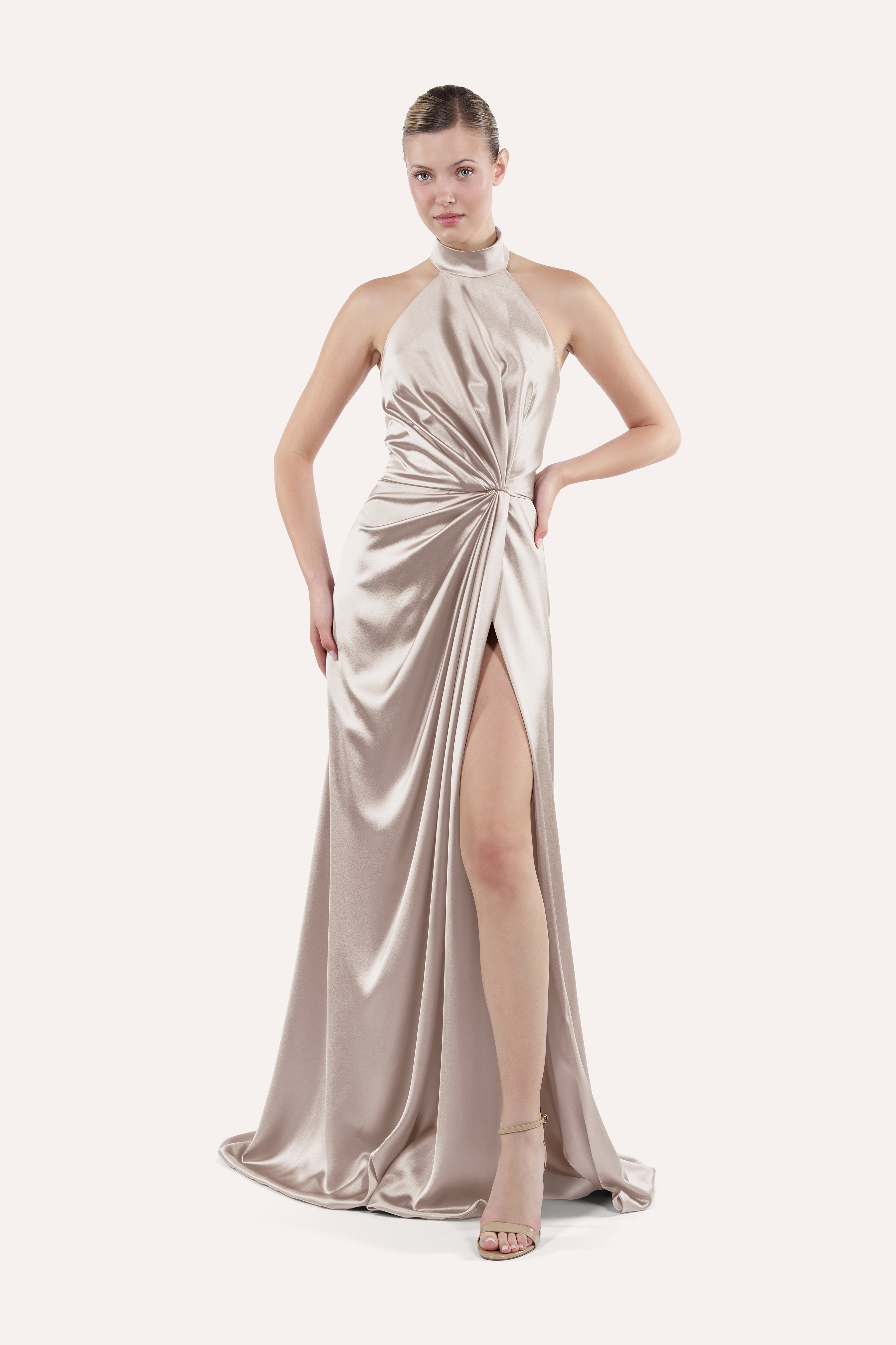 Draped halter dress
