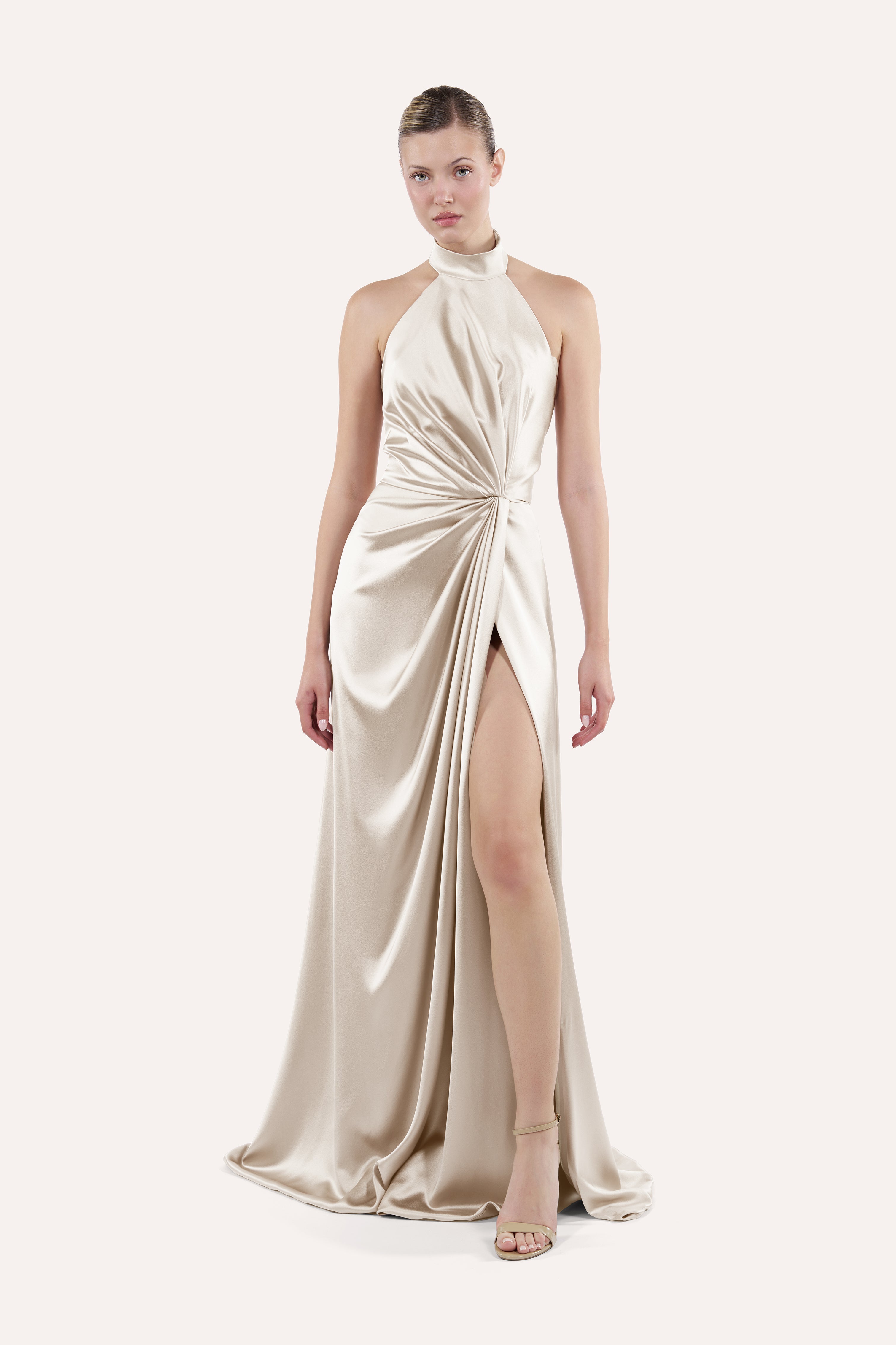 Draped halter dress