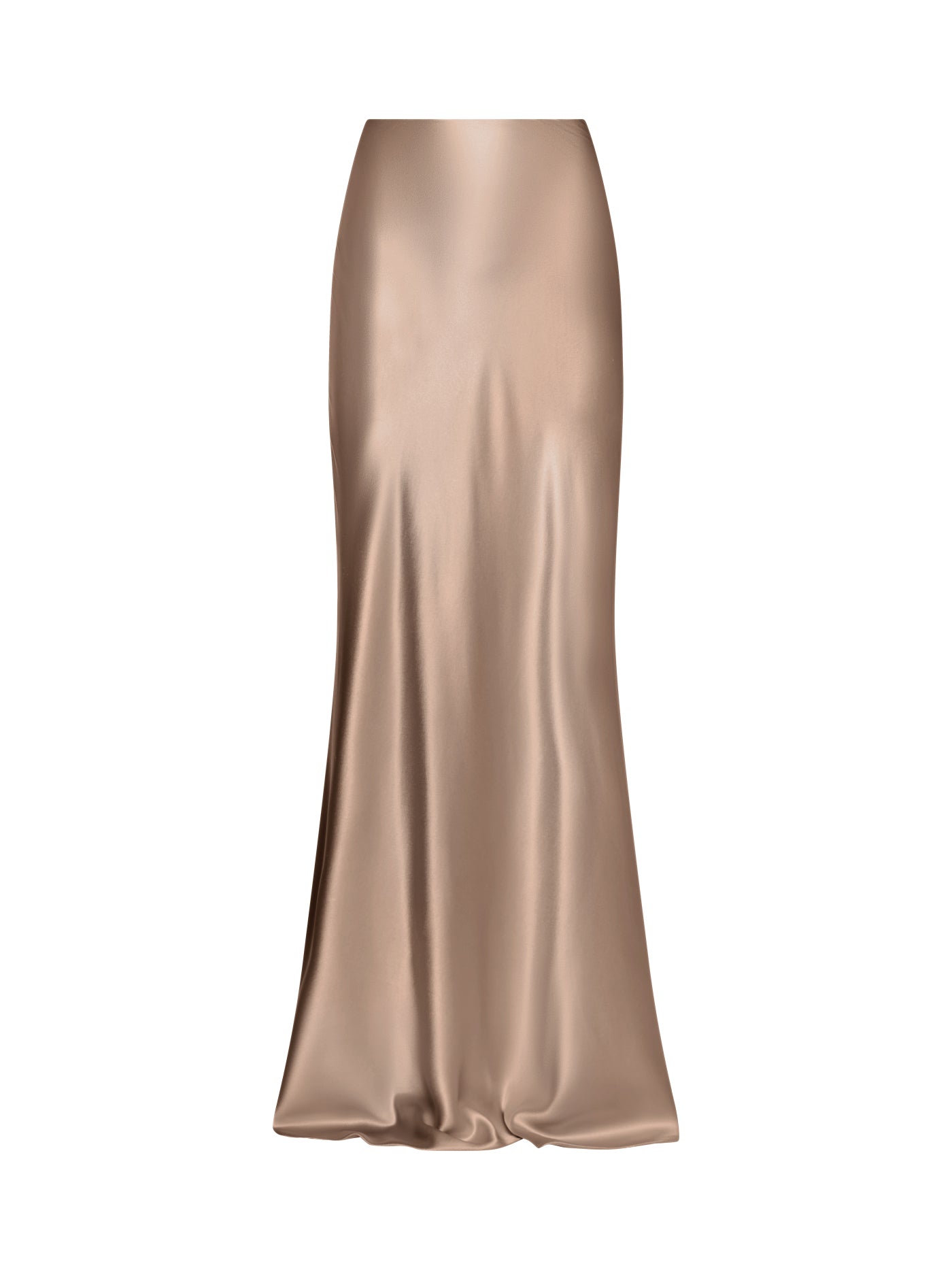 A-Shape Bias-Cut Long Silk Skirt