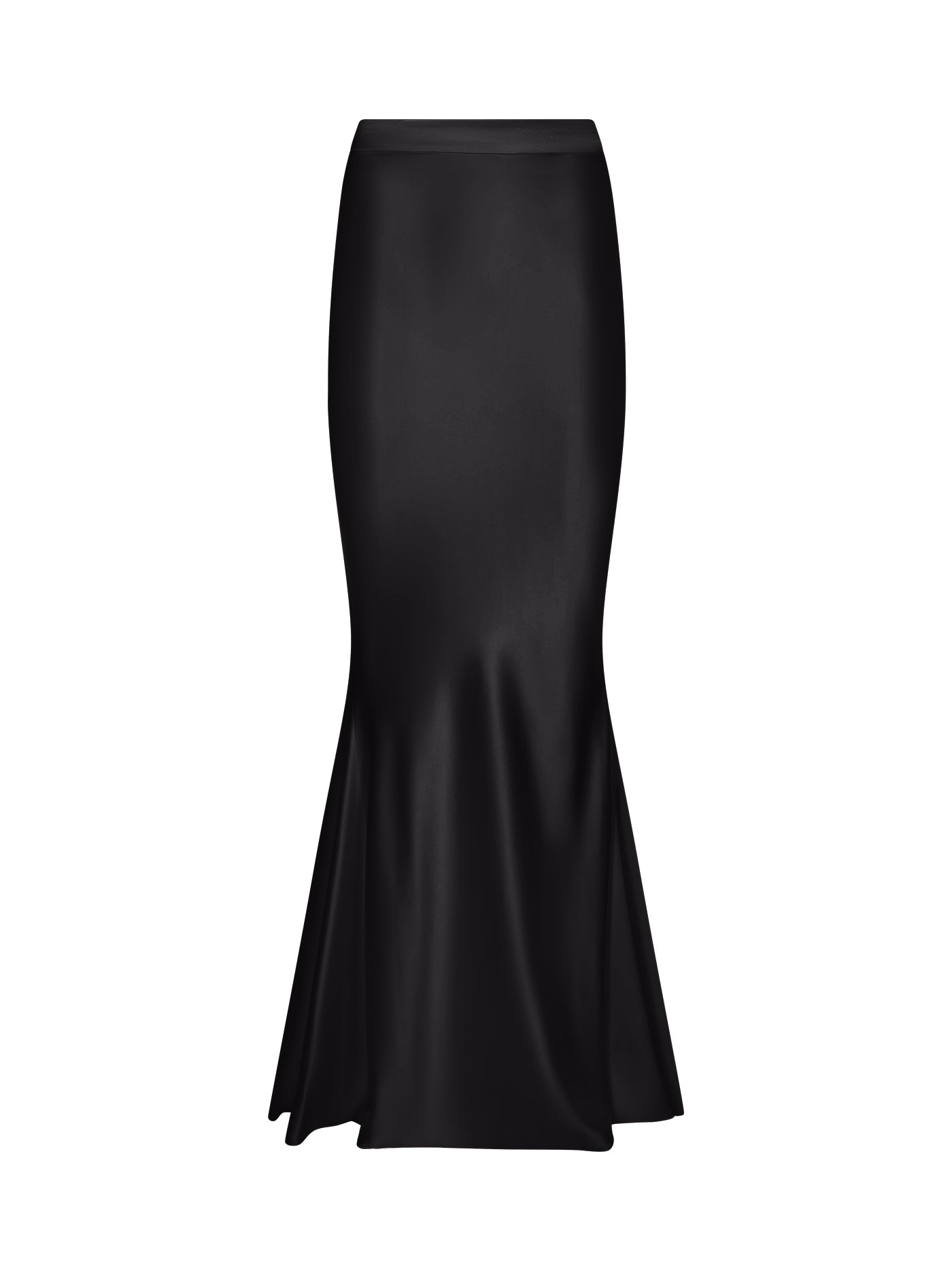 Long Bias-Cut Silk Skirt with Flared Back