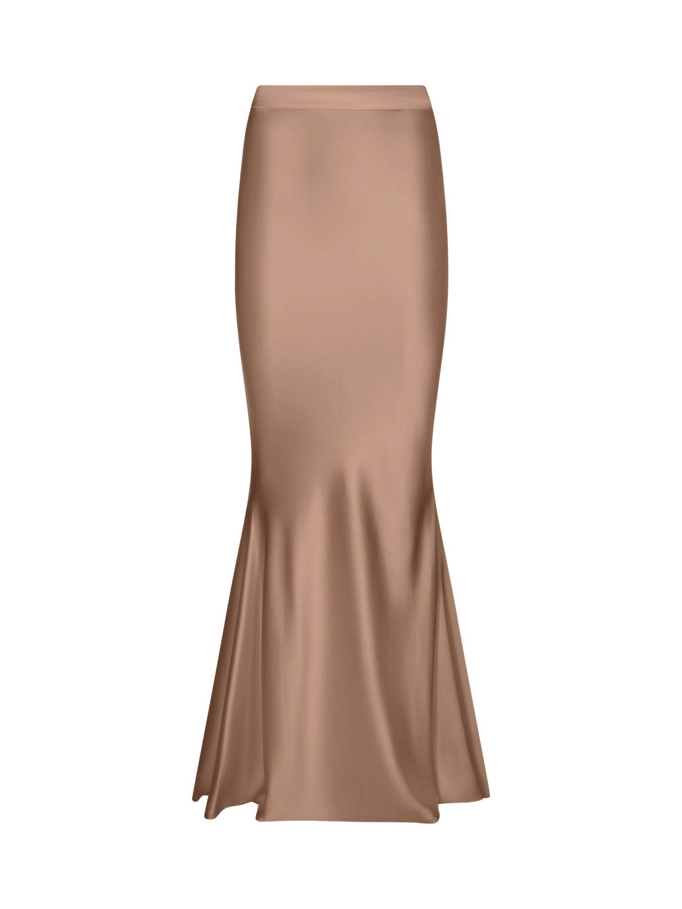 Long Bias-Cut Silk Skirt with Flared Back