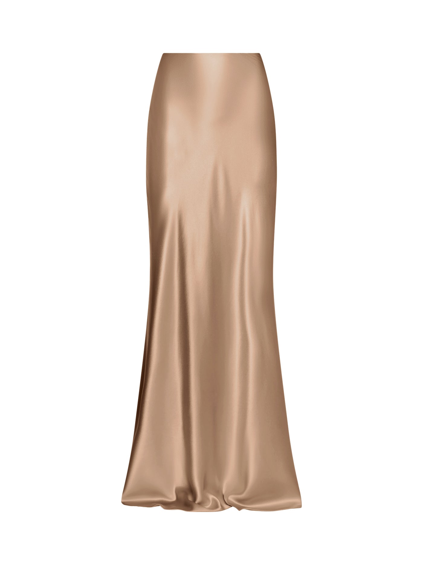 A-Line Bias-Cut Long Silk Skirt
