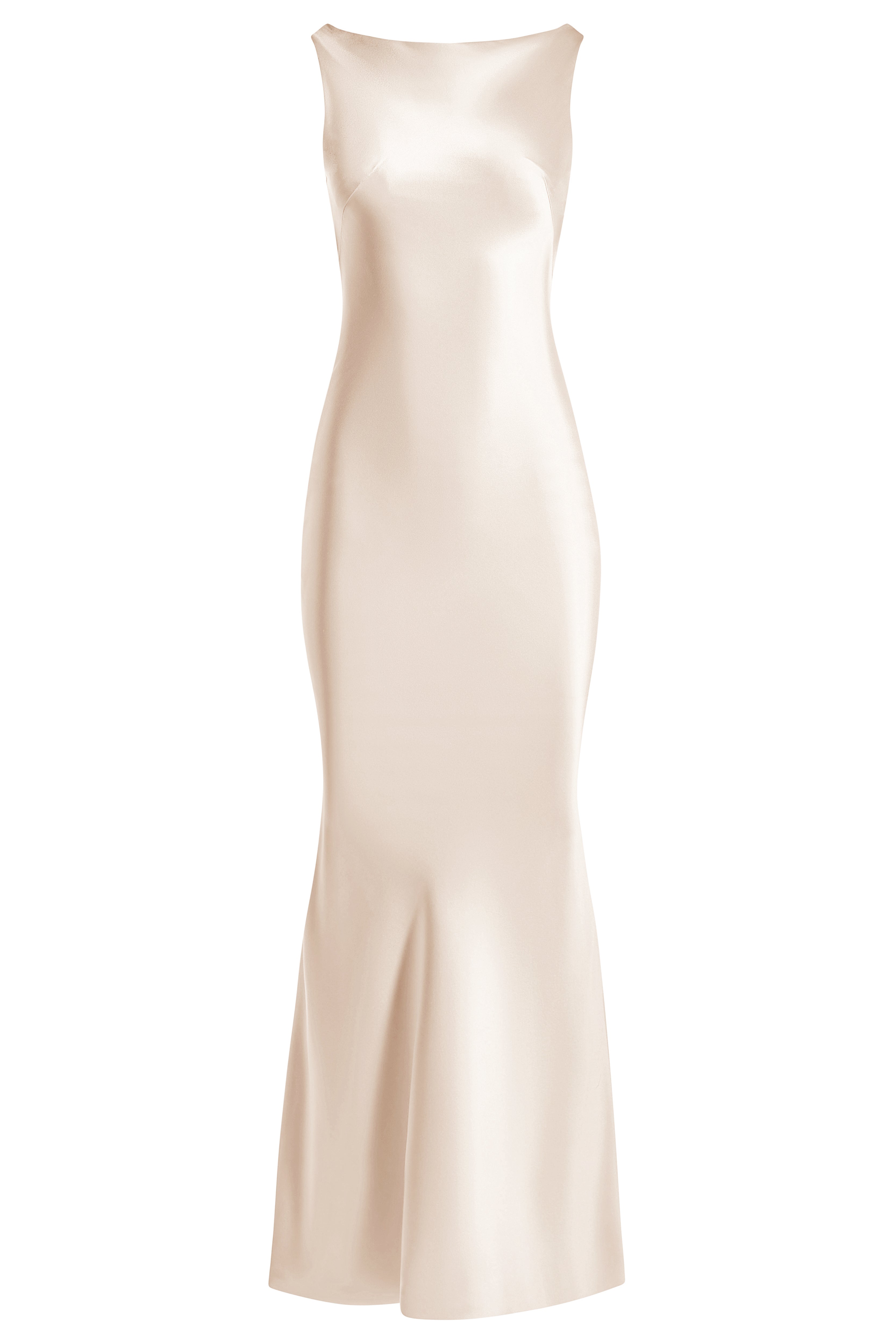 Boat neck cowl-back slip dress
