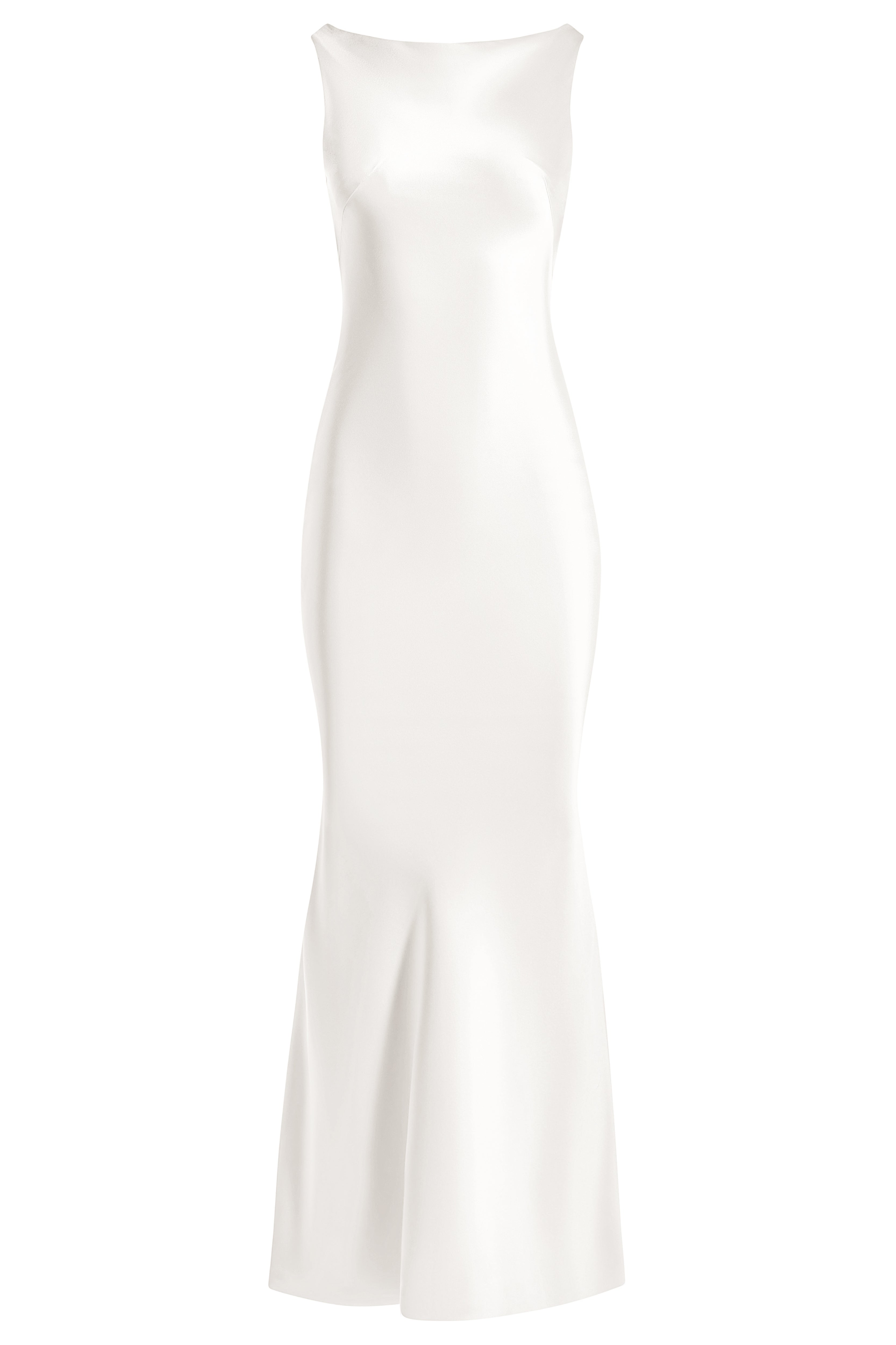 Boat neck cowl-back slip dress