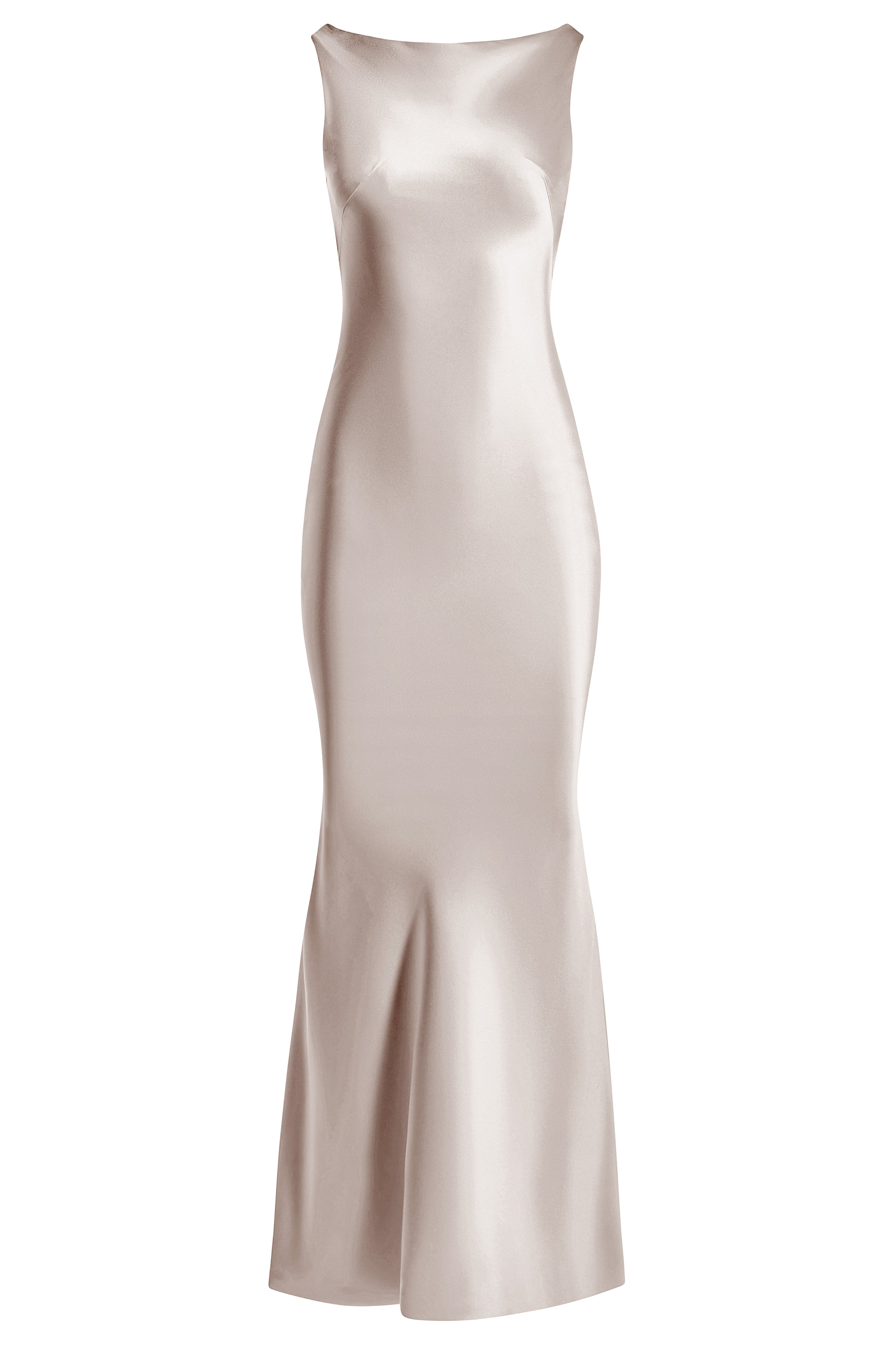 Boat neck cowl-back slip dress