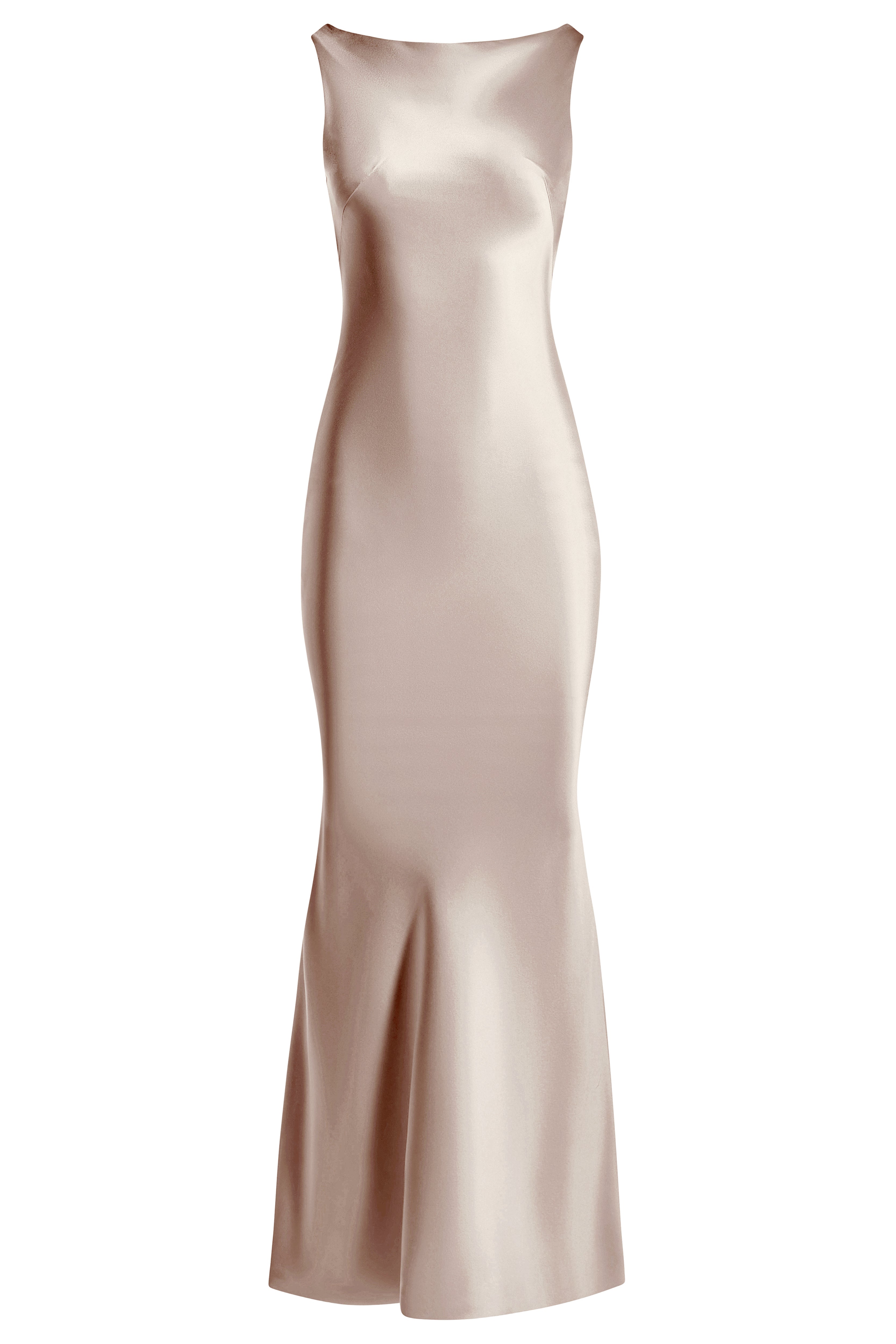 Boat neck cowl-back slip dress