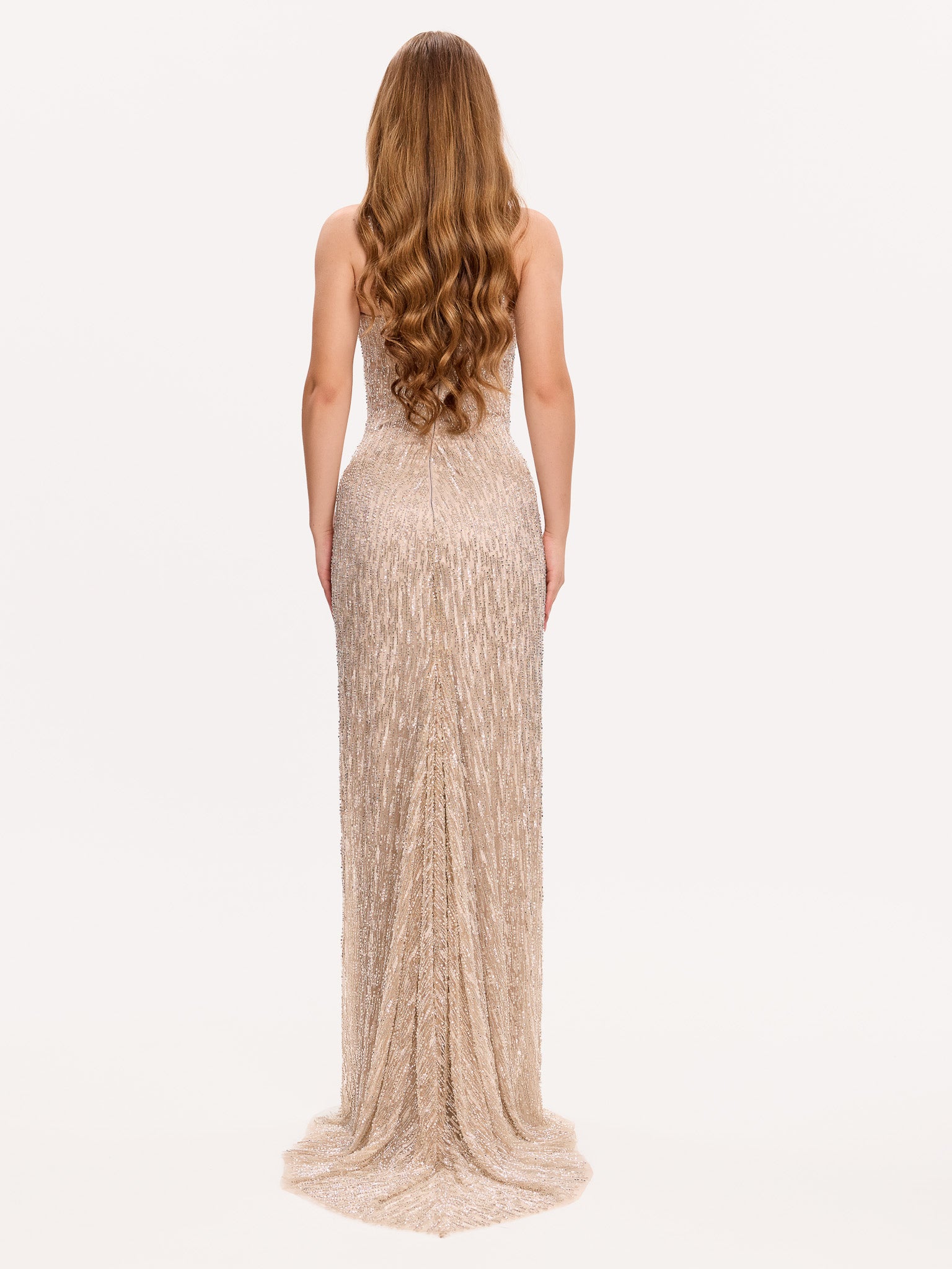 Embellished fitted gown with sweetheart neckline