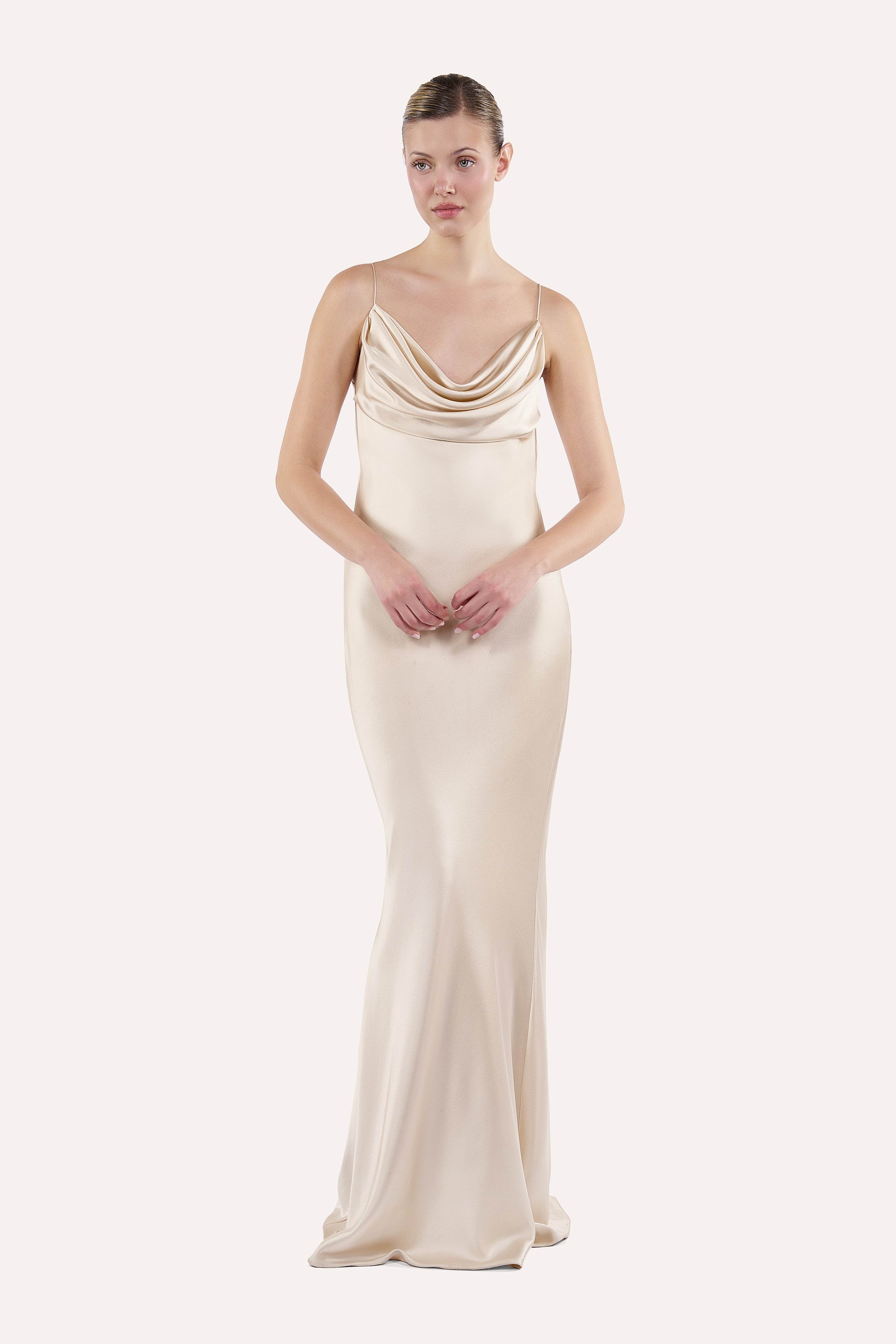 Cowl neck slip dress