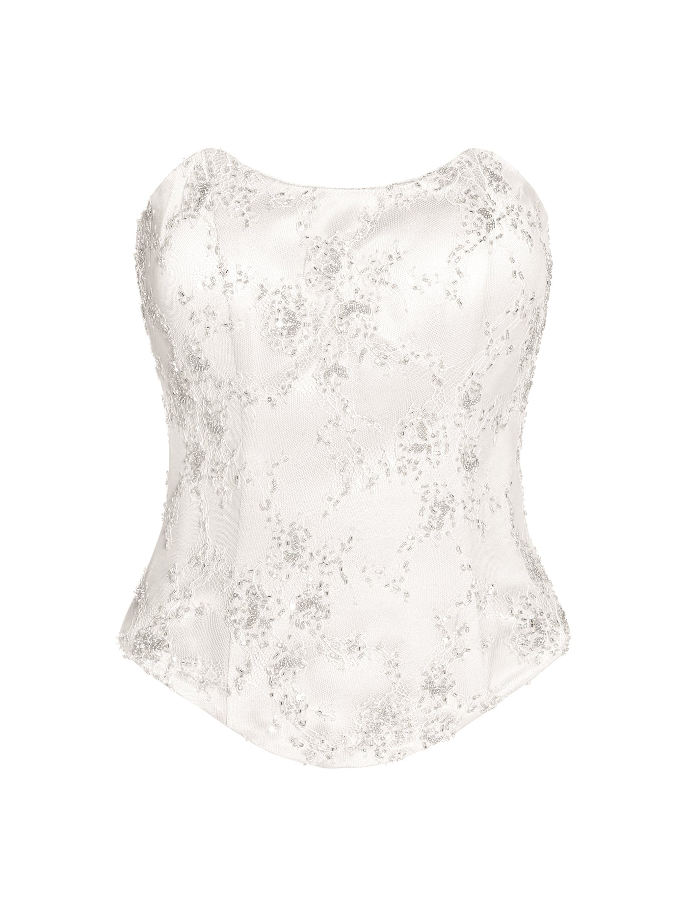 Embellished Lace Boat Corset