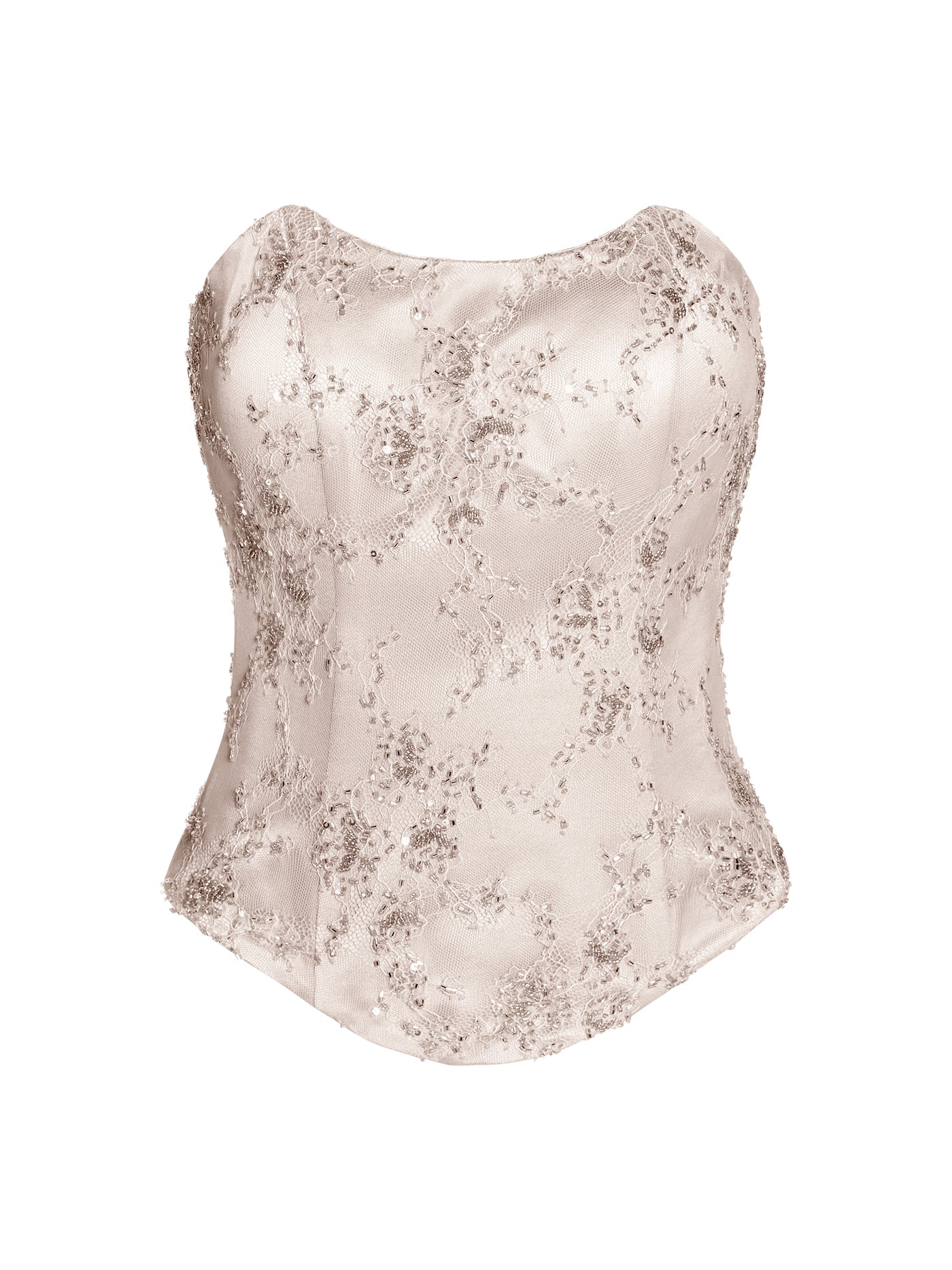Embellished Lace Boat Corset