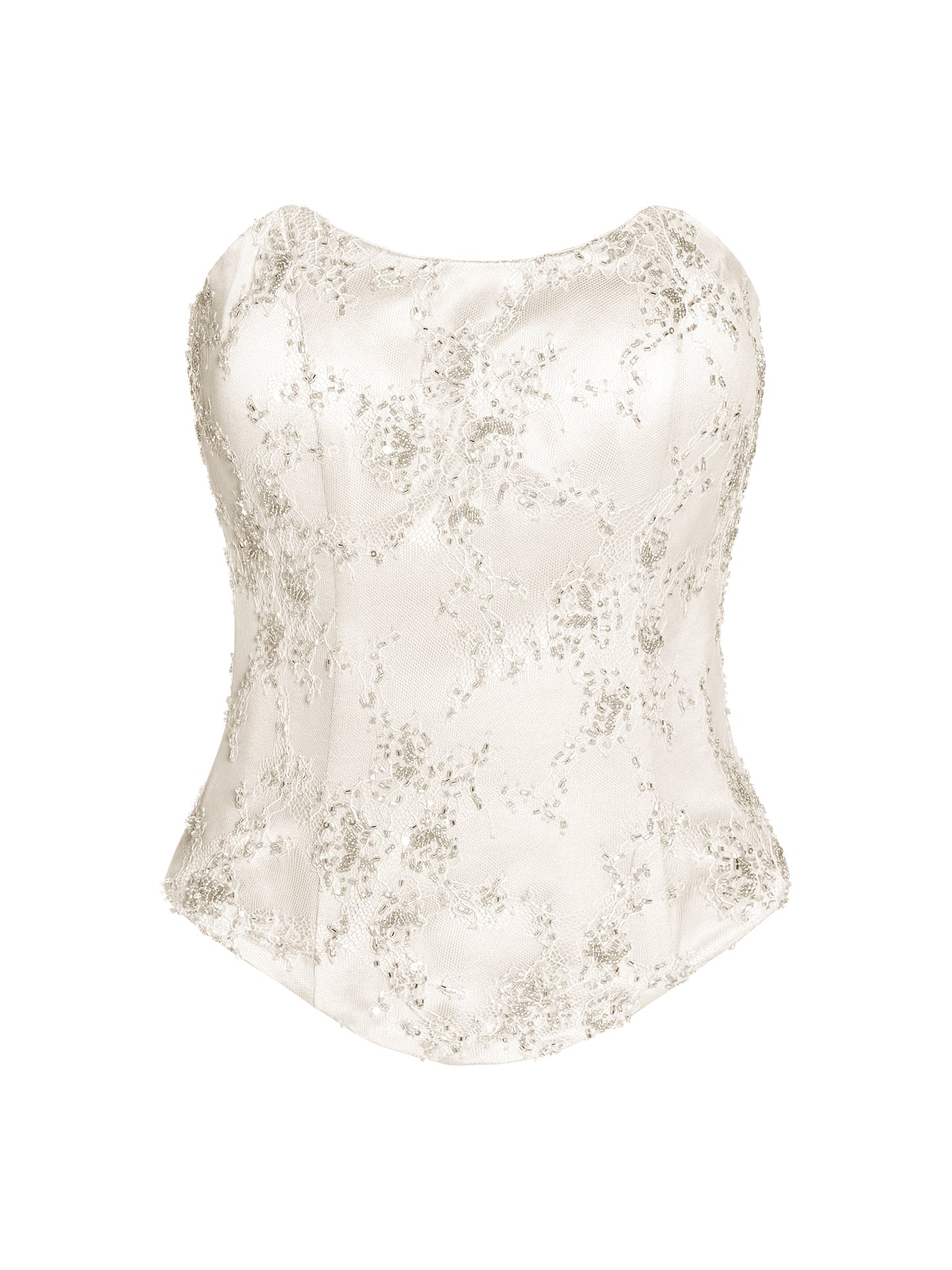 Embellished Lace Boat Corset