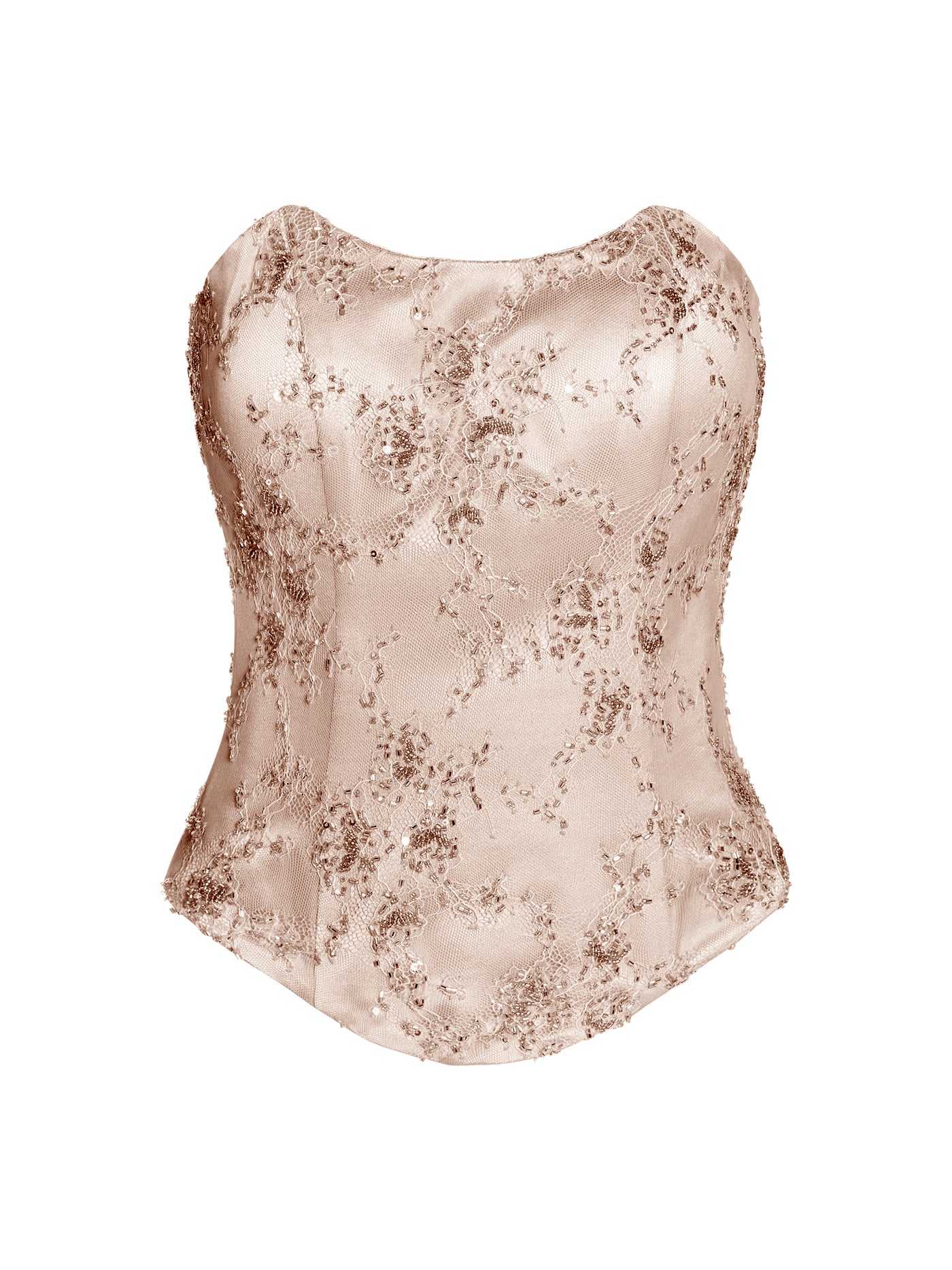 Embellished Lace Boat Corset
