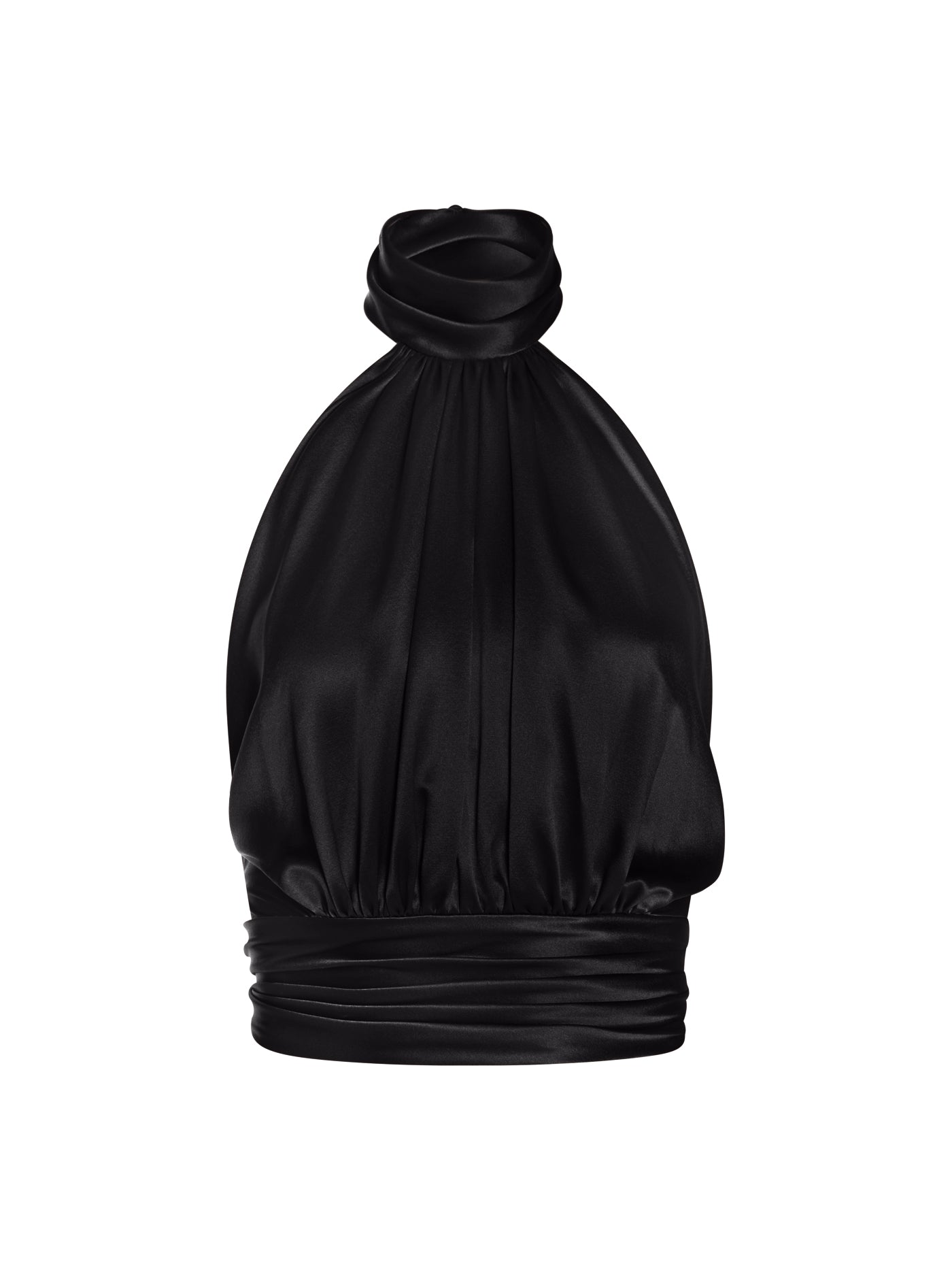 Draped Halter Silk Blouse