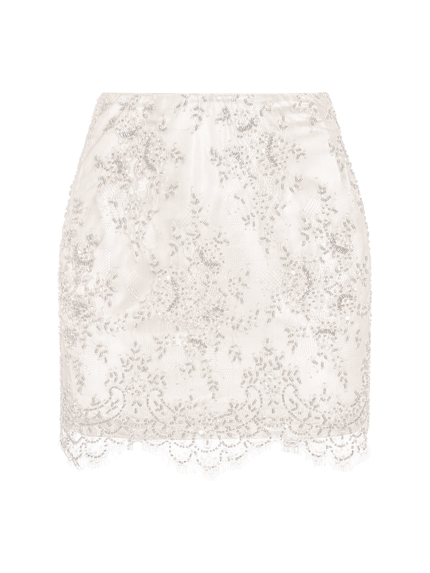 Embellished Lace Short Skirt