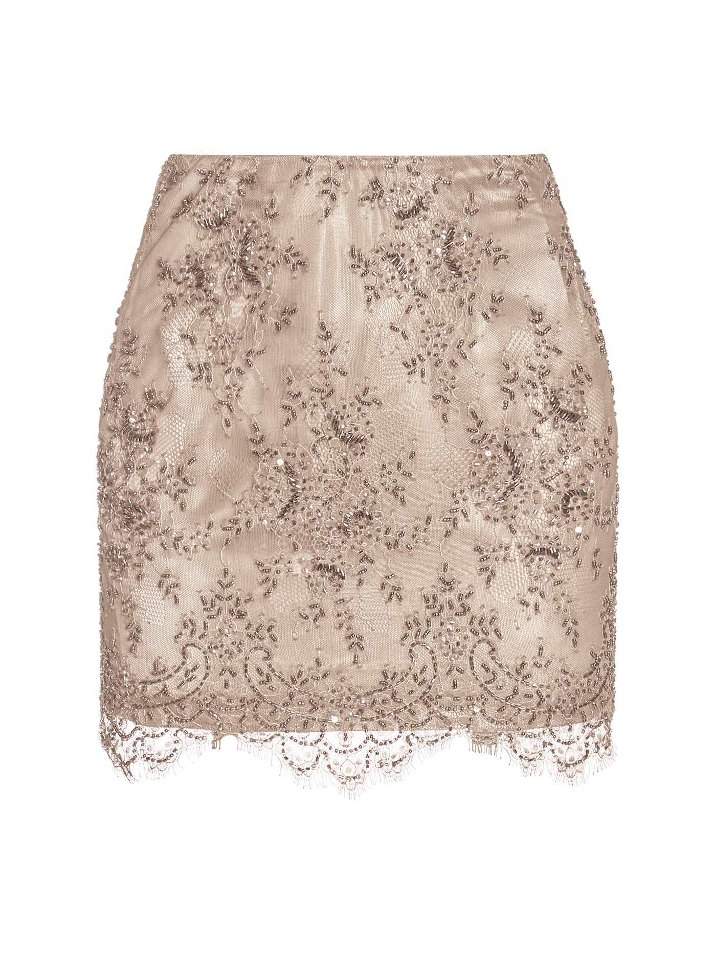 Embellished Lace Short Skirt