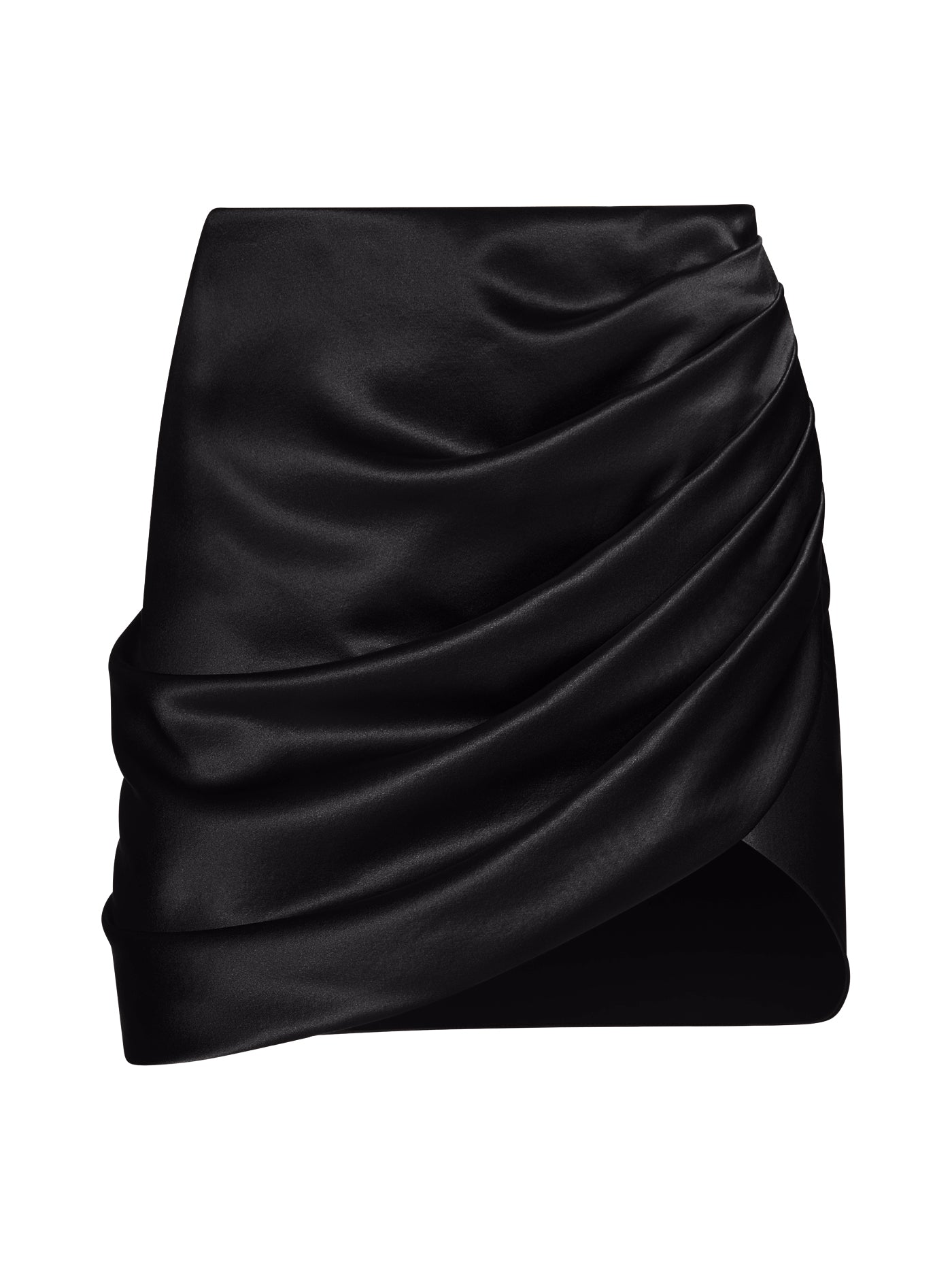 Draped Silk Short Skirt