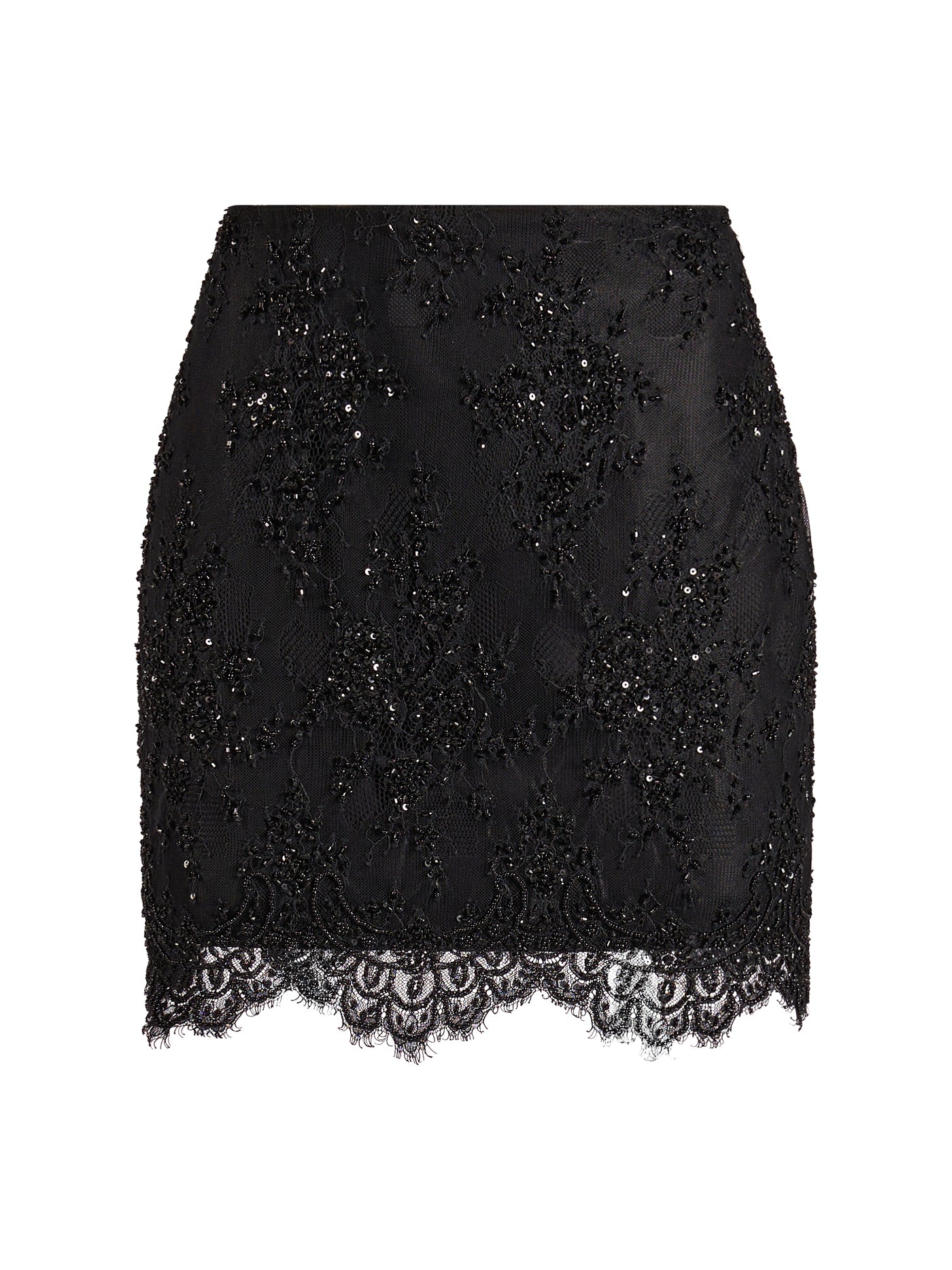 Embellished Lace Short Skirt