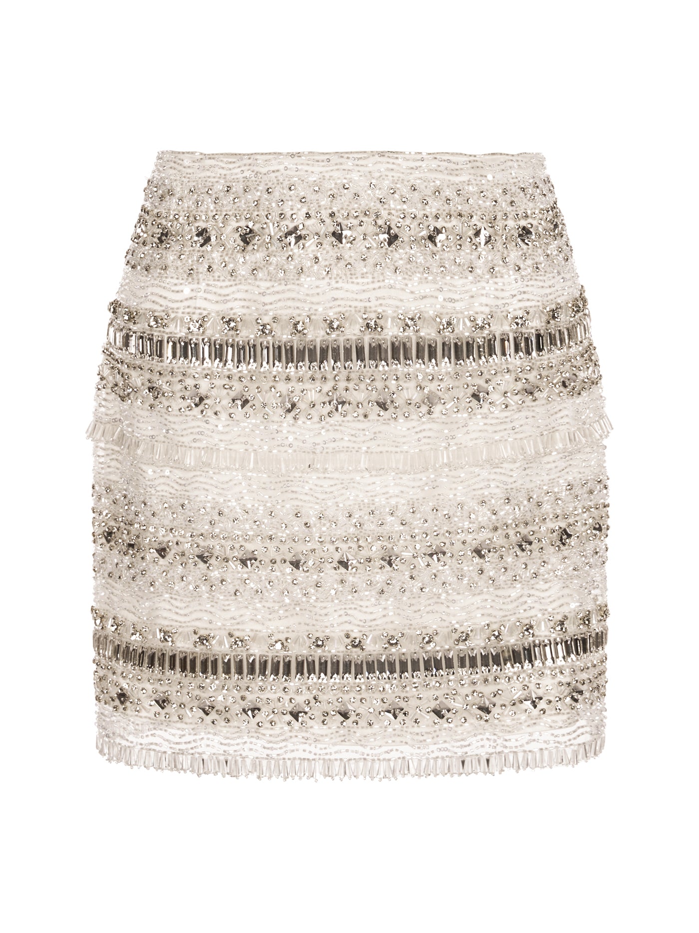 Embellished Short Silk Skirt