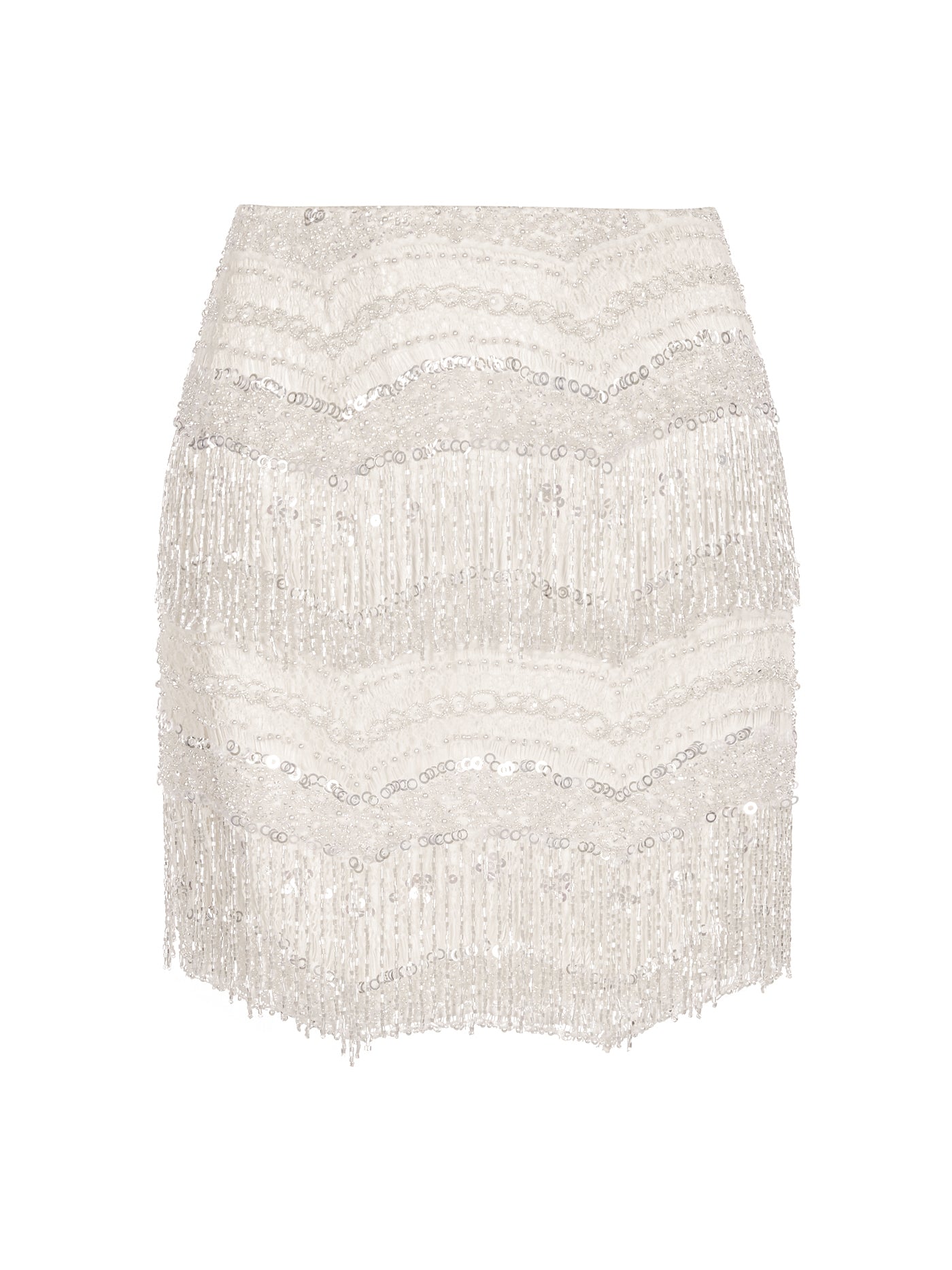 Fringed Lace Short Silk Skirt