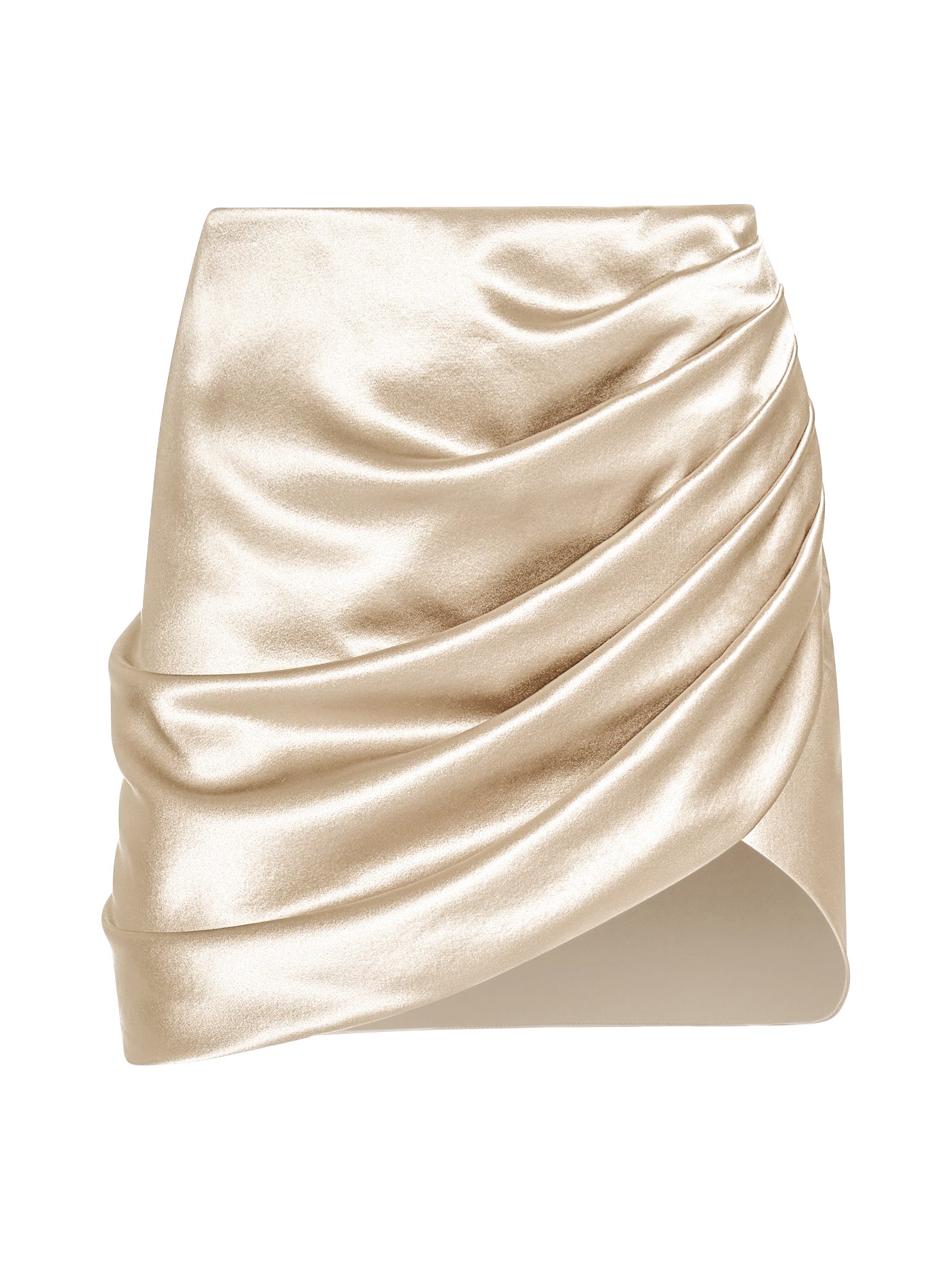 Draped Silk Short Skirt