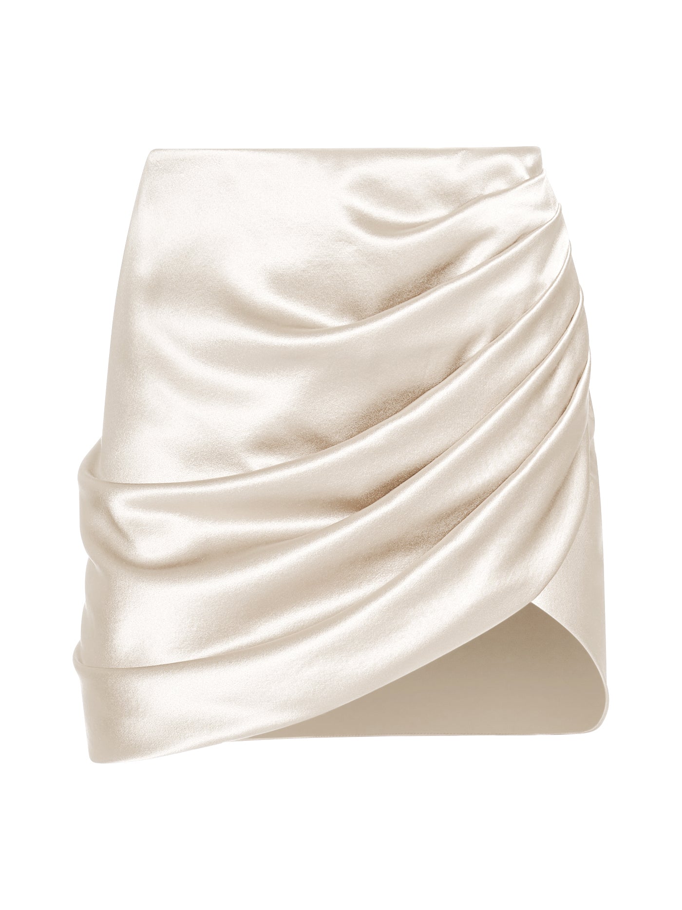 Draped Silk Short Skirt