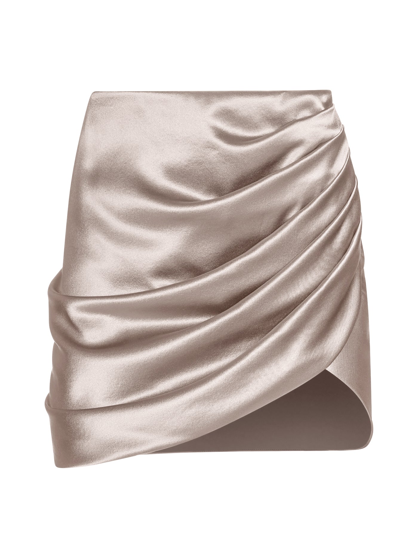 Draped Silk Short Skirt
