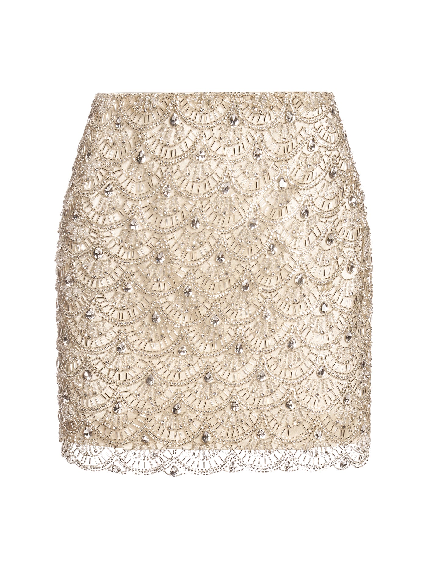 Embellished Short Silk Skirt
